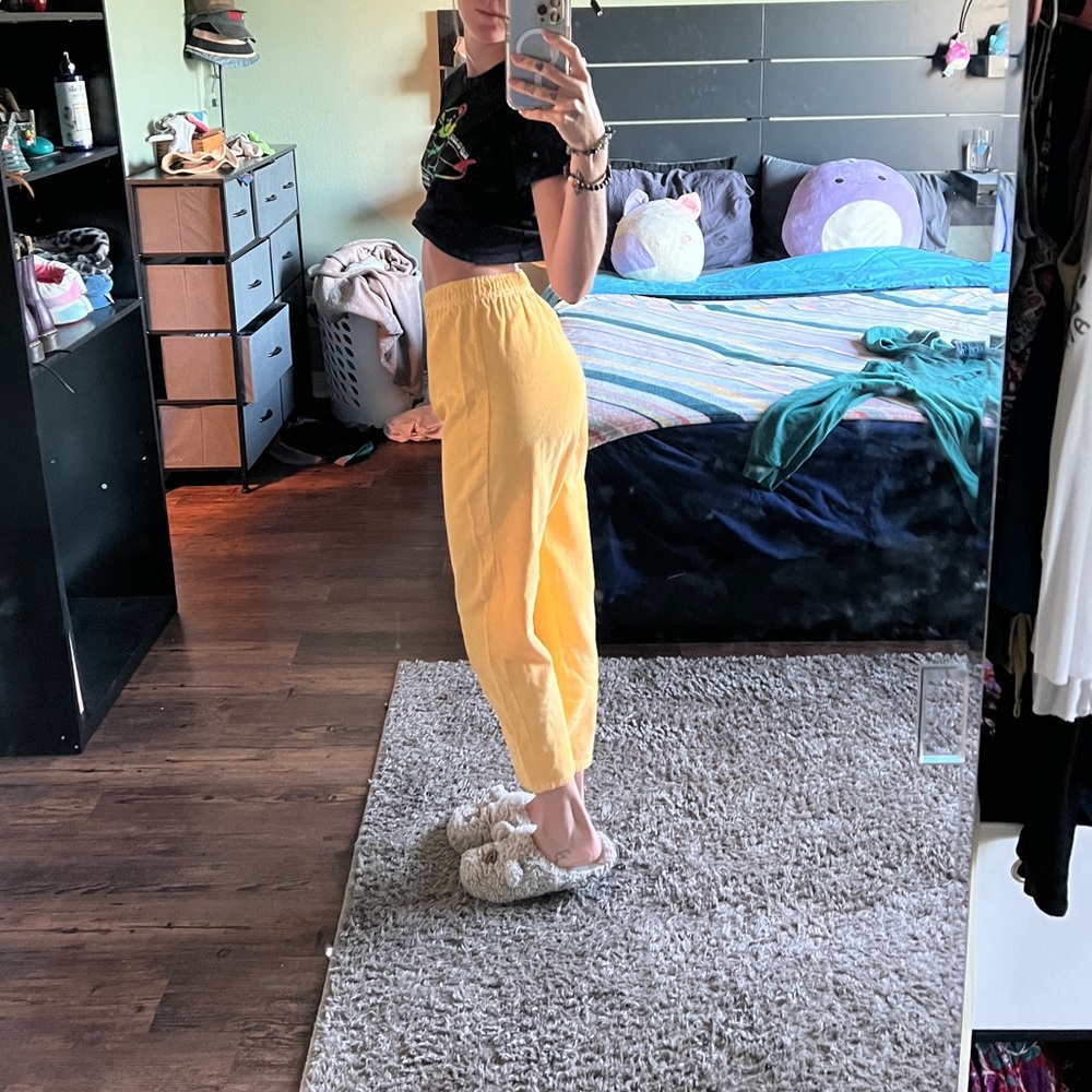 Yellow Cordaroy urban renewal pants
